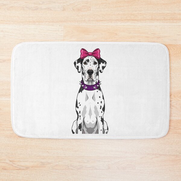 Item preview, Harlequin Great Dane with Pink Bow and Collar designed and sold by k3rstman1.
