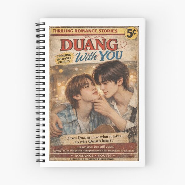 Item preview, Duang With You Vintage Romance Comic Cover | TeeTee & Por Suppakarn | Thai BL Love Story | Booze & BL Comics designed and sold by shopboozeandbl.