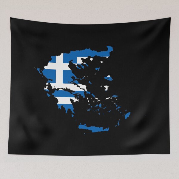 Item preview, Greece Flag Map designed and sold by DreamBrushy.