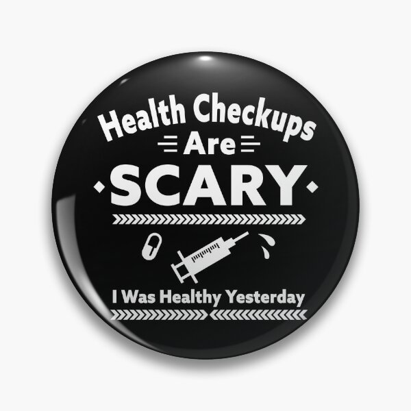 Item preview, Health Checkups Are Scary – Funny Anxiety Humor Typography Design_BK designed and sold by AckeeWolf.