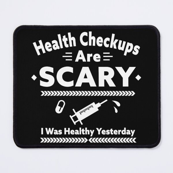 Item preview, Health Checkups Are Scary – Funny Anxiety Humor Typography Design_BK designed and sold by AckeeWolf.