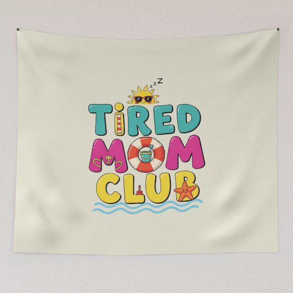 Item preview, Tired Mom Club – Relatable & Funny Mom Typography Design designed and sold by Sea Gem.