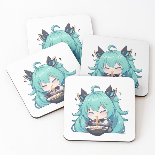 Item preview, Hatsune Princess Connect Kawaii Ramen Chibi Teal Sleepy Slurp designed and sold by mildaclairmo.