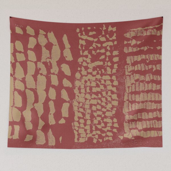 Item preview, Three Grains Textured Monoprint - Ruby + Fawn designed and sold by Irene Estelle.