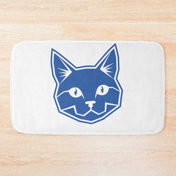 Item preview, Geometric Navy Blue Kitten Illustration designed and sold by ModdiesColors.