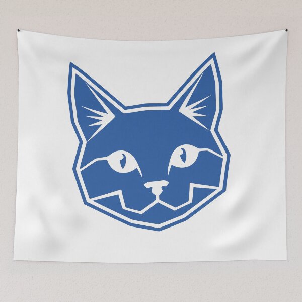 Item preview, Geometric Navy Blue Kitten Illustration designed and sold by ModdiesColors.