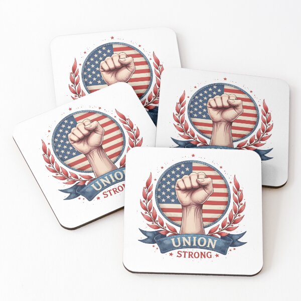 Item preview, Union Strong USA Tee – Patriotic Raised Fist American Flag Shirt designed and sold by relso.