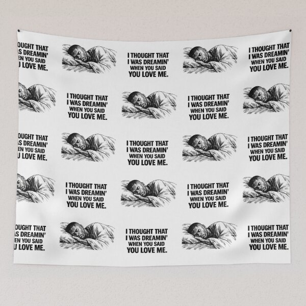 Item preview,  “I thought that I was dreamin’ when you said you love me" - Frank Ocean Ivy Lyrics Art – Blonde-Inspired Black and White Dream Print designed and sold by Donsean22.