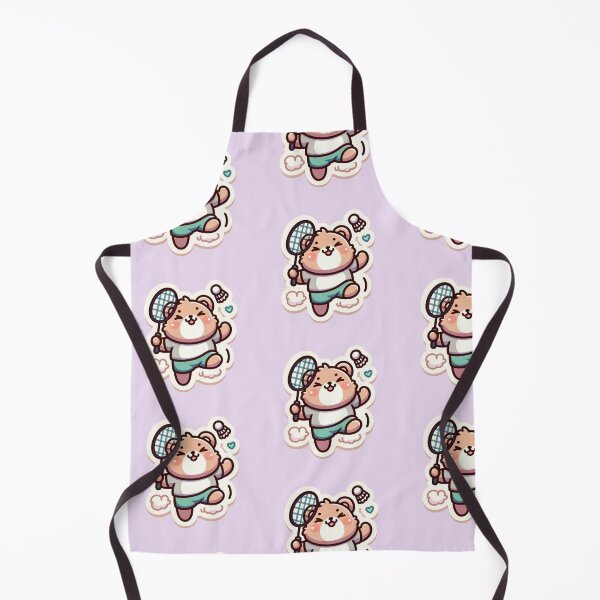 Item preview, Cute Bear Playing Badminton Sticker|Kawaii Animal Sports Cartoon designed and sold by carestazafeli.