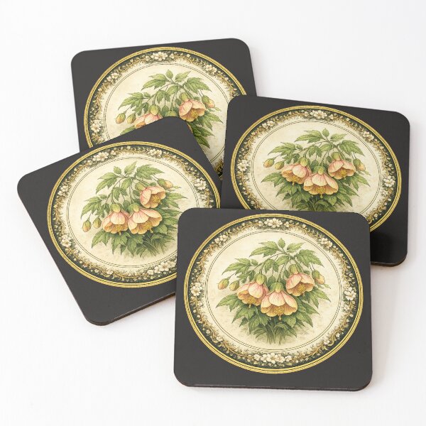 Item preview, Abutilon Glow – Lantern Bloom Botanical Circle Design designed and sold by TheJoyfulPen.