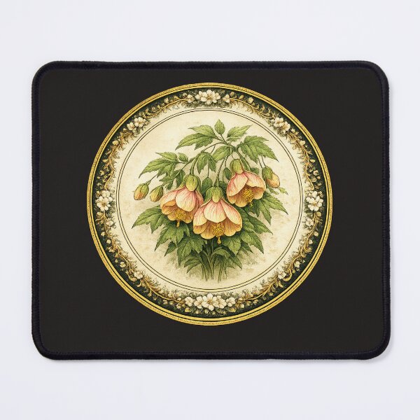 Item preview, Abutilon Glow – Lantern Bloom Botanical Circle Design designed and sold by TheJoyfulPen.