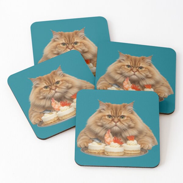 Item preview, Too Many Fish Cakes – Indulgent Cat designed and sold by PurrfectWhisper.