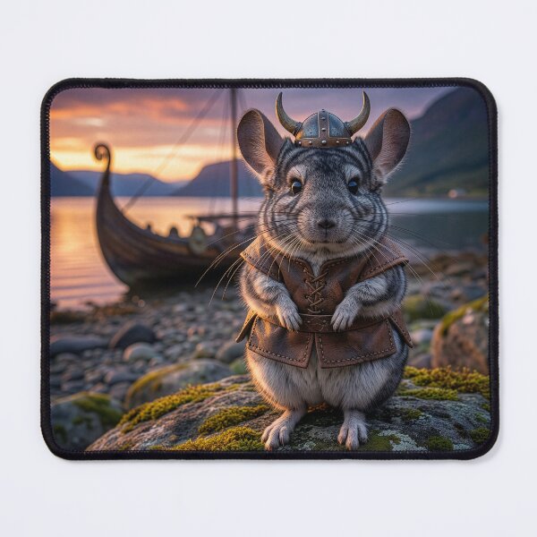 Item preview, Menacing Chinchilla Viking Hits the Shore designed and sold by Tridentulus.