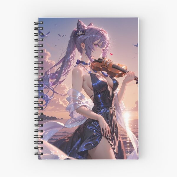 Item preview, Keqing Genshin Impact Pastel Sky Violin Side Profile designed and sold by TanglenRabbit.