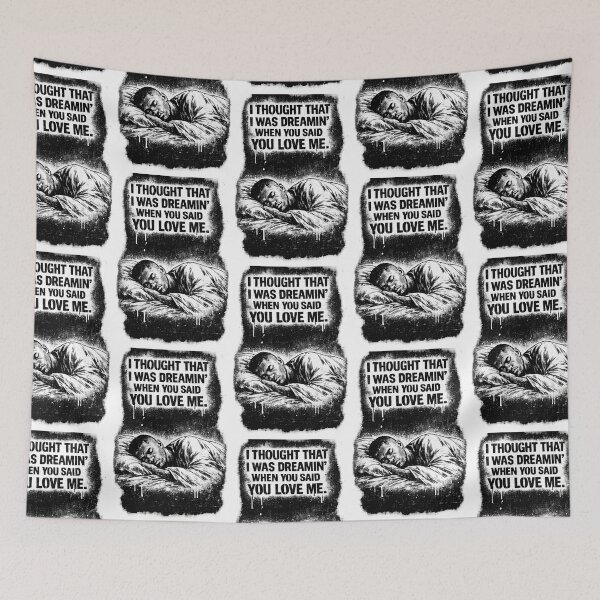 Item preview, “I thought that I was dreamin’ when you said you love me" - Frank Ocean Ivy Lyrics Art – Blonde-Inspired Black and White Dream Cool Print designed and sold by Donsean22.