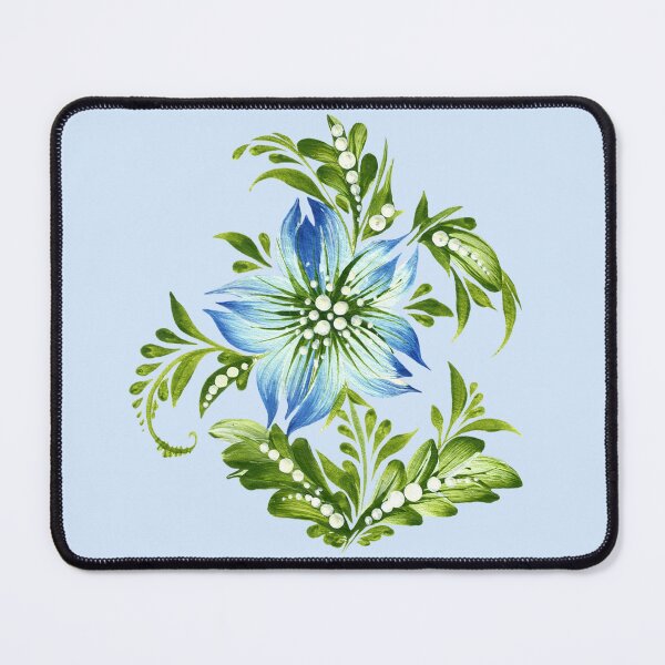 Item preview, delicate blue flower, Ukraine art, Petrykivka style, author's drawing designed and sold by Sunflower-7.