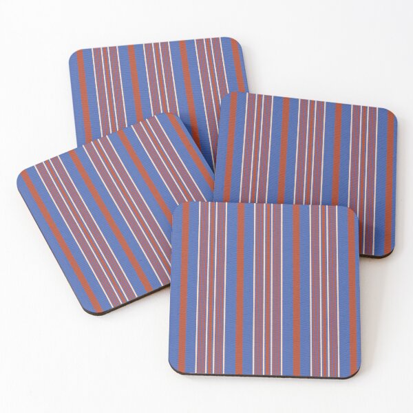 Item preview, Vintage Wavy Stripe Pattern-Blue & Rust Vertical Retro Coastal Lines designed and sold by Brianaidesigns.