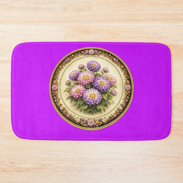 Item preview, Italian Aster Radiance – Meadow Light Botanical Circle Design designed and sold by TheJoyfulPen.