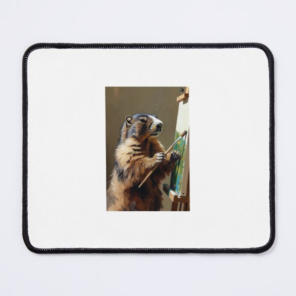 Item preview, Artist Marmot Painting at Easel - Creative Animal Illustrator designed and sold by AnotherMarmot.