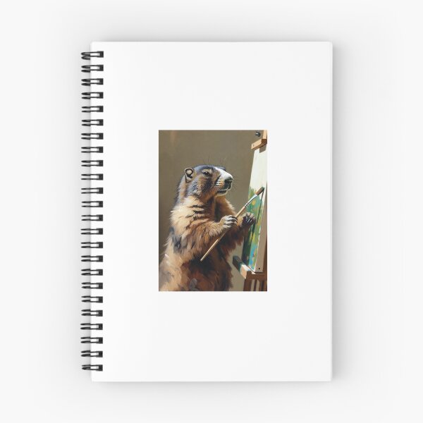 Item preview, Artist Marmot Painting at Easel - Creative Animal Illustrator designed and sold by AnotherMarmot.