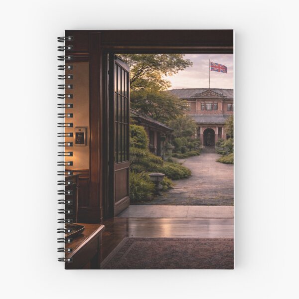 Item preview, British Embassy Courtyard Wall Art | Diplomatic Interior Print with Japanese Garden | The Measure of Empire designed and sold by Element Horizon Studio.
