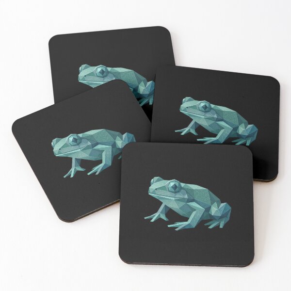 Item preview, Turquoise Geometric Frog – Low Poly Art Sticker for Nature Lovers designed and sold by bsbd-action.