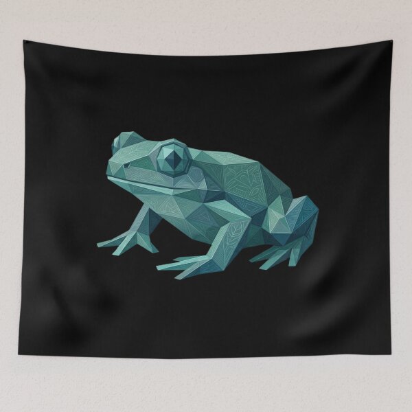 Item preview, Turquoise Geometric Frog – Low Poly Art Sticker for Nature Lovers designed and sold by bsbd-action.