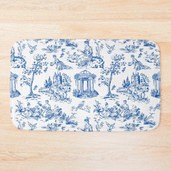 Item preview, Blue White Chinoiserie Floral Regency Toile  designed and sold by StudioBlack.