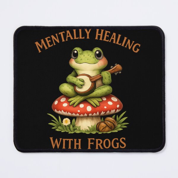 Item preview, Mentally Healing With Frogs Cottagecore Banjo designed and sold by Retro Mood Co.