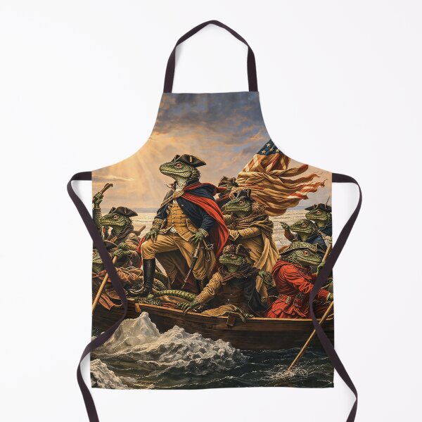 Item preview, Washington Crossing the Delaware Parody – Lizard People Founding Fathers – Funny American History Art Print designed and sold by DiamondSkyShirt.