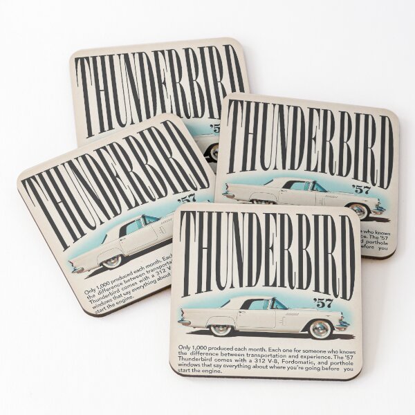Item preview, 1957 Ford Thunderbird Vintage Ad Style Classic Car Art designed and sold by TheArtOfCar.