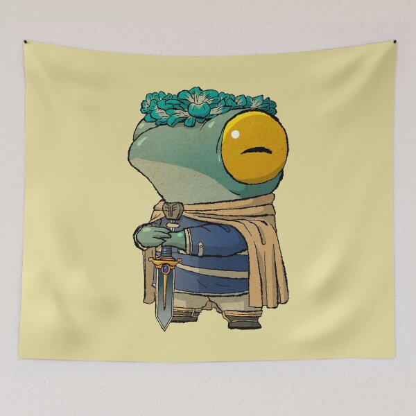 Item preview, Adventure Frog Frieren Himmel Fern Stark Amphibian Asian Art Illustration designed and sold by DingHuArt.