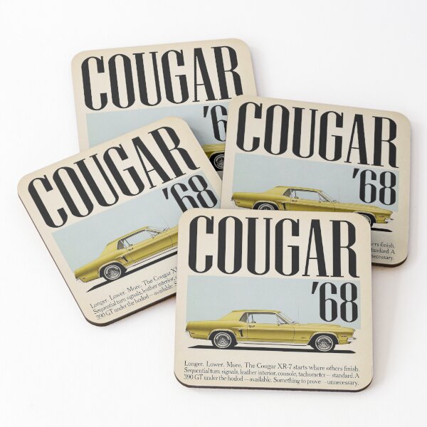 Item preview, 1968 Mercury Cougar Vintage Ad Style Muscle Car Art designed and sold by TheArtOfCar.