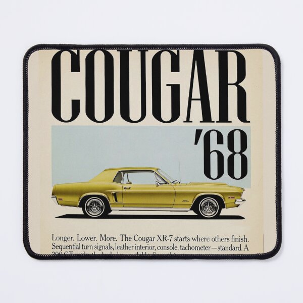 Item preview, 1968 Mercury Cougar Vintage Ad Style Muscle Car Art designed and sold by TheArtOfCar.