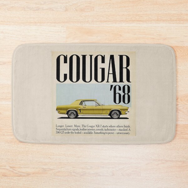 Item preview, 1968 Mercury Cougar Vintage Ad Style Muscle Car Art designed and sold by TheArtOfCar.