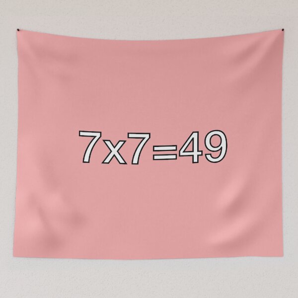 Item preview, 7x7=49 Logic Meme Bold attractive equation black and white text designed and sold by Artonmytee.
