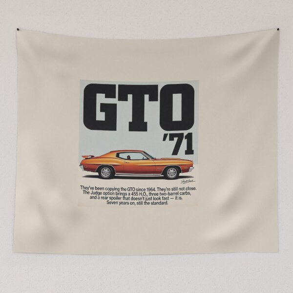 Item preview, 1971 Pontiac GTO Vintage Ad Style Muscle Car Art designed and sold by TheArtOfCar.
