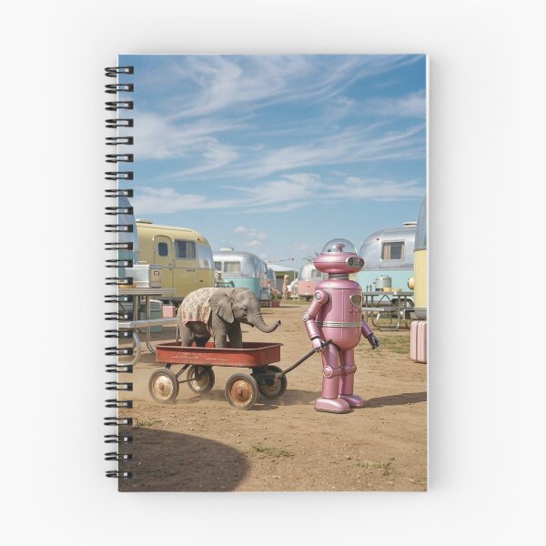 Item preview, Robot and Baby Elephant in Vintage RV Park designed and sold by Tridentulus.