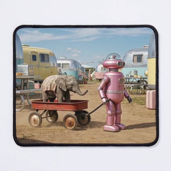Item preview, Robot and Baby Elephant in Vintage RV Park designed and sold by Tridentulus.
