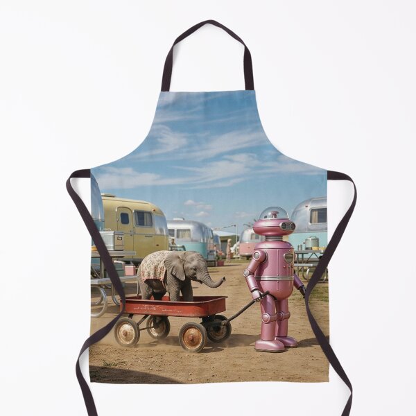 Item preview, Robot and Baby Elephant in Vintage RV Park designed and sold by Tridentulus.
