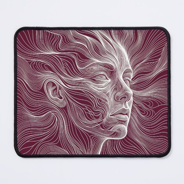Item preview, Abstract Flowing Face - Burgundy Line Art Portrait designed and sold by MaynyStudio.
