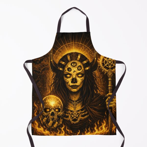 Item preview, Occult Demon Goddess Skull Art – Gothic Witchcore Halloween Art Print designed and sold by TheHorsemanRidesAgain.
