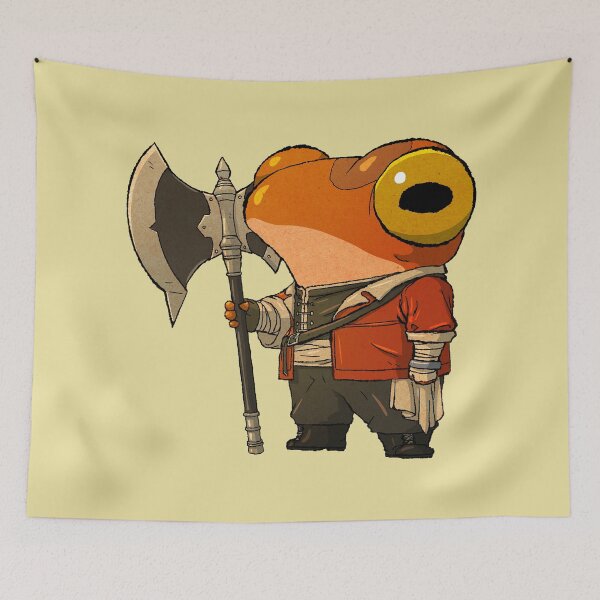 Item preview, Adventure Frog Frieren Himmel Fern Stark Amphibian Asian Art Illustration designed and sold by DingHuArt.