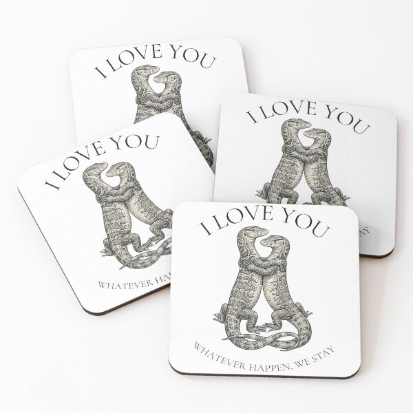 Item preview, Vintage Monitor Lizard Hug - Romantic Reptile Art designed and sold by MaynyStudio.