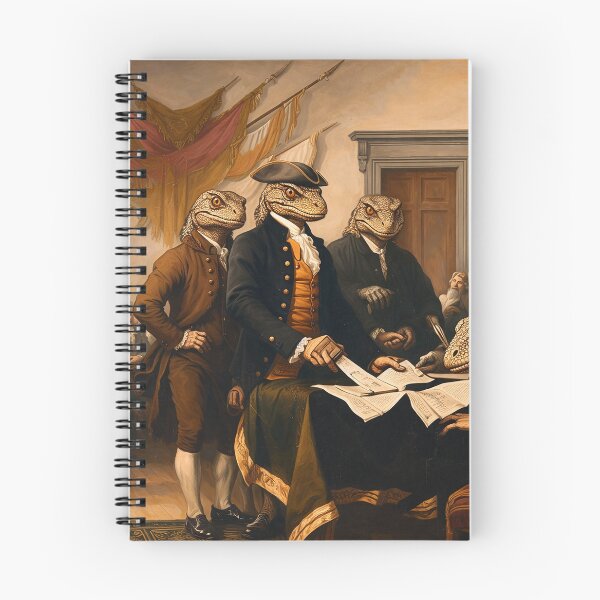 Item preview, Signing of the Declaration Parody – Lizard People Founding Fathers – Funny American History Art Print designed and sold by DiamondSkyShirt.