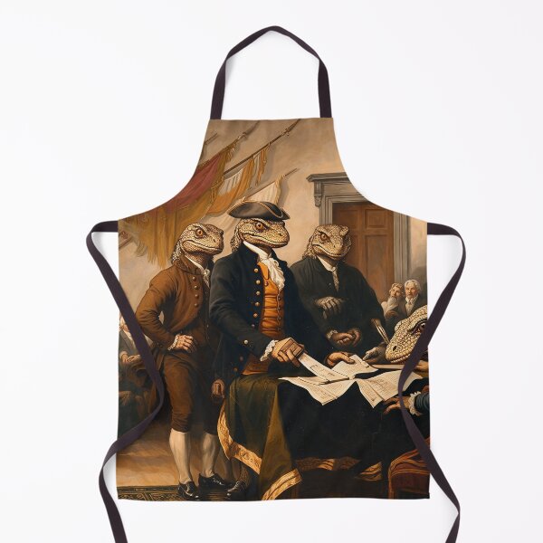 Item preview, Signing of the Declaration Parody – Lizard People Founding Fathers – Funny American History Art Print designed and sold by DiamondSkyShirt.