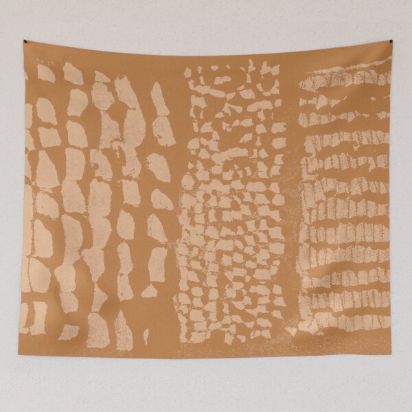 Item preview, Three Grains Textured Monoprint - Rust + Melon designed and sold by Irene Estelle.