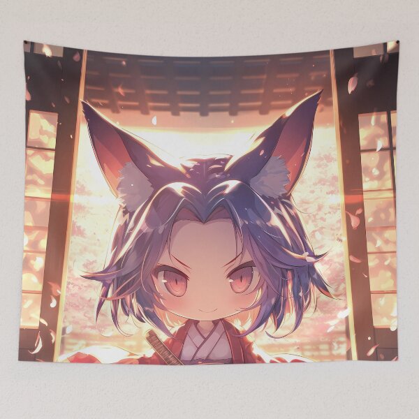 Item preview, Izuna Hatsuse No Game No Life Chibi Samurai In Spring Sakura designed and sold by TanglenRabbit.