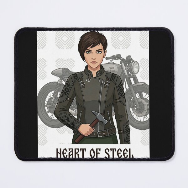 Item preview, Heart of Steel - Modern Woman with Motorcycle and Hammer designed and sold by SlavicKemp.