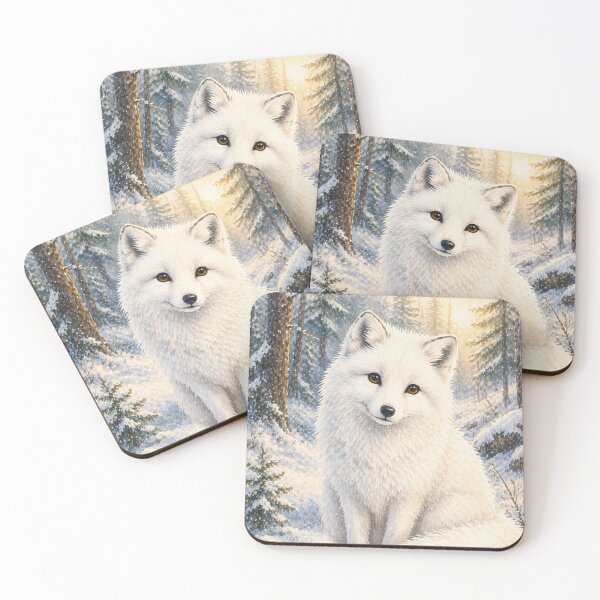 Item preview, White Fox Winter Birthday Watercolour designed and sold by inspired-works.
